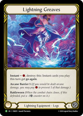Lightning Greaves (Golden) - FAB251 (251) [PR] - Flesh and Blood TCG Single