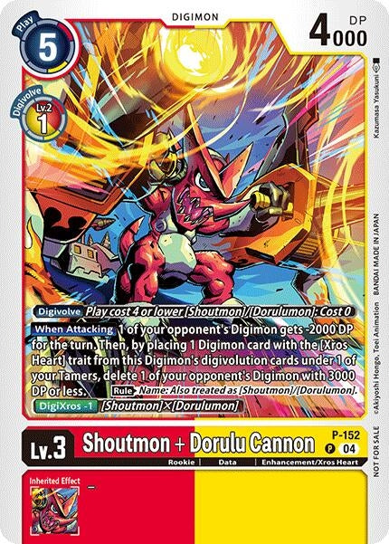 Shoutmon + Dorulu Cannon (Store Tournament 2024 Oct. - Dec. Participation Pack) (152) [D-PR] - Digimon Card Game Single