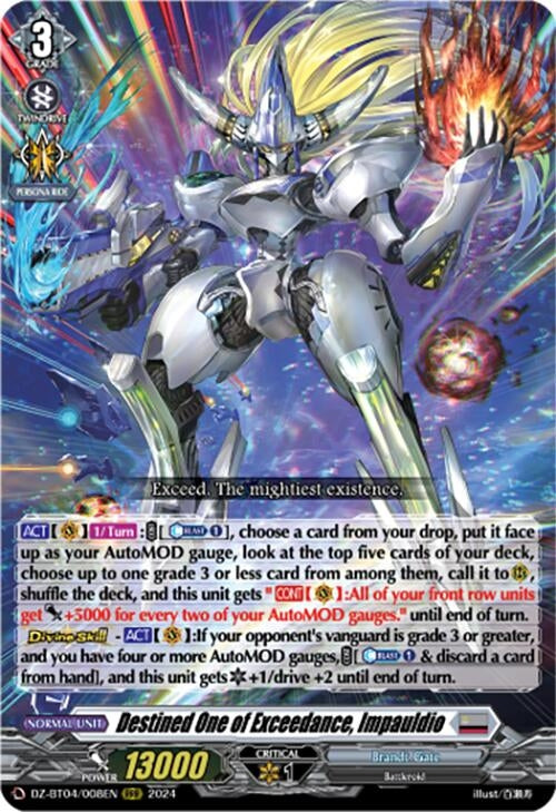 Destined One of Exceedance Impauldio (4008) [DZ-BT04] - Cardfight Vanguard Single