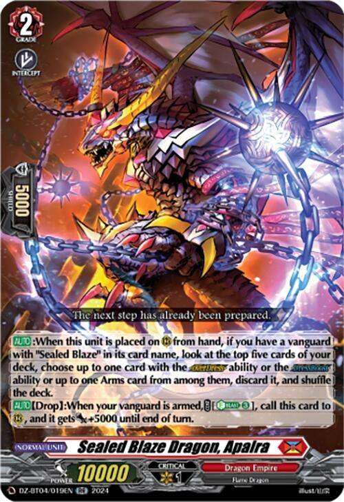 Sealed Blaze Dragon Apalra (4019) [DZ-BT04] - Cardfight Vanguard Single