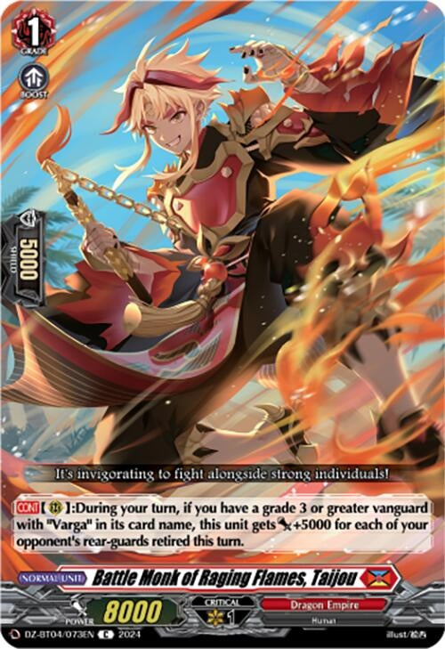 Battle Monk of Raging Flames Taijou (4073) [DZ-BT04] - Cardfight Vanguard Single