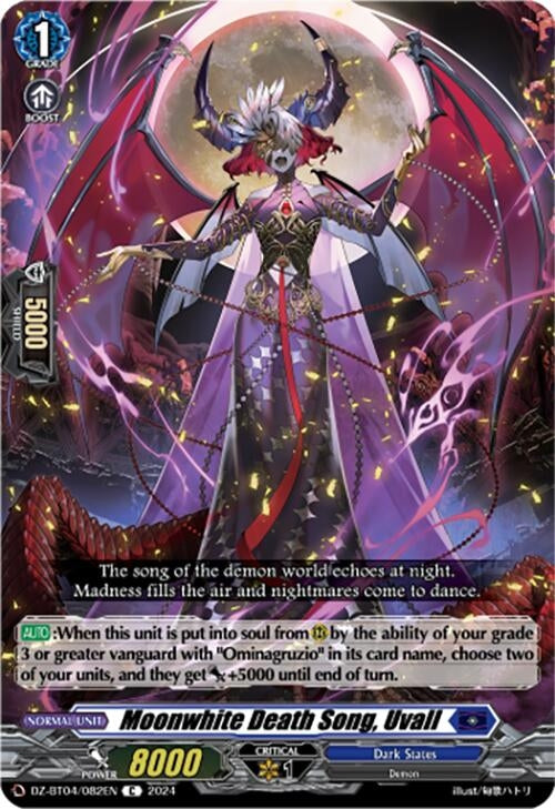 Moonwhite Death Song Uvall (4082) [DZ-BT04] - Cardfight Vanguard Single