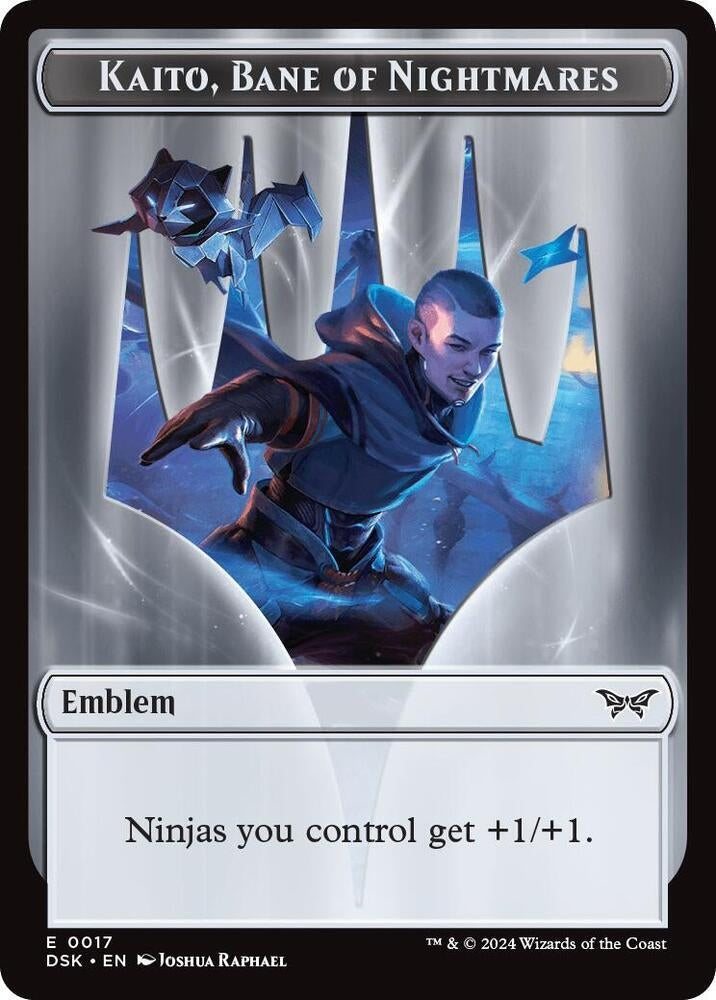 Emblem - Kaito Bane of Nightmares // Manifest Double-Sided Token (17) [DSK] - MTG Single