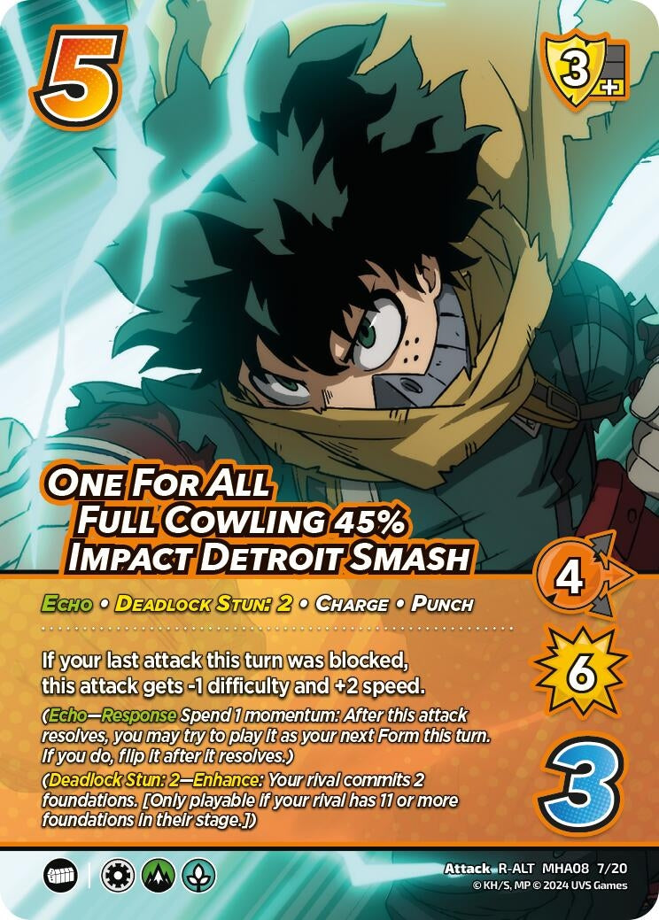 One For All Full Cowling 45% Impact Detroit Smash (Alternate Art) (8720) [DHA] - UniVersus Single