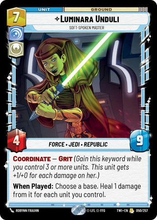 Luminara Unduli - Soft-Spoken Master (050/257) [Twilight of the Republic] - Star Wars: Unlimited Single