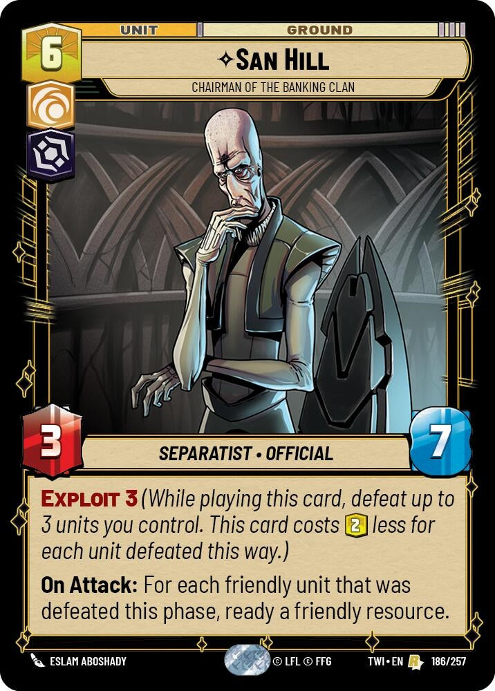 San Hill - Chairman of the Banking Clan (186) (TOR) - Star Wars: Unlimited Single