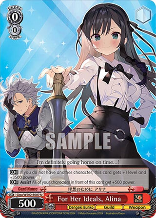 For Her Ideals Alina (2087) [G**] - Weiss Schwarz Single