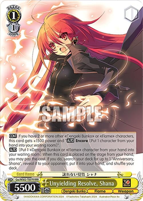 Unyielding Resolve Shana (RRR) (207) [G**] - Weiss Schwarz Single