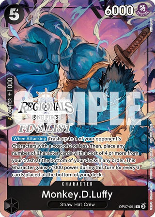 Monkey.D.Luffy (091) (Online Regional 2024 Vol. 3) [Finalist] (7091) (OP-PR) - One Piece Card Game Single
