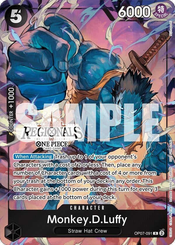 Monkey.D.Luffy (091) (Offline Regional 2024 Vol. 3) (7091) (OP-PR) - One Piece Card Game Single