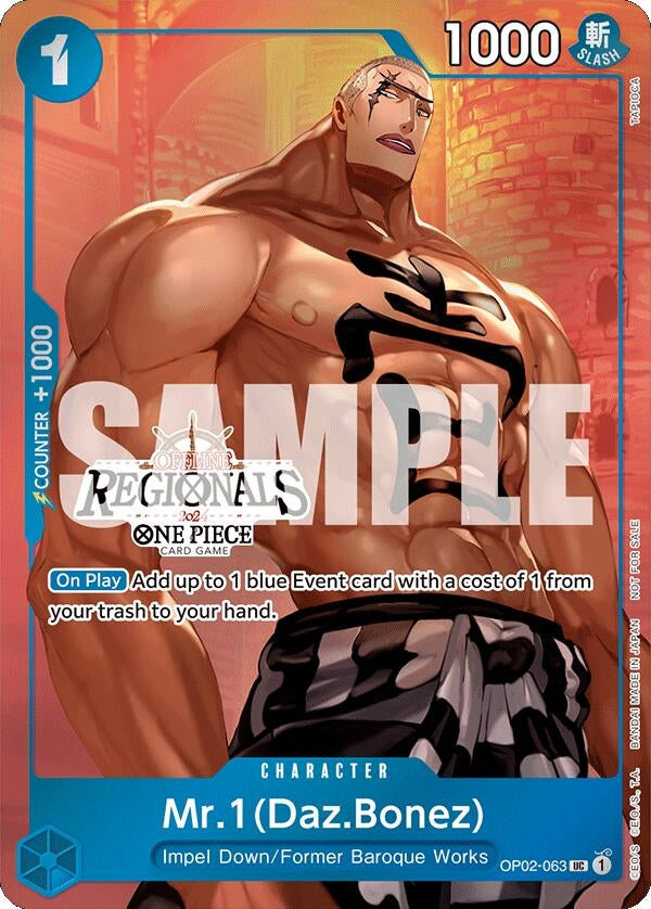 Mr.1 (Daz.Bonez) (Offline Regional 2024 Vol. 3) (2063) (OP-PR) - One Piece Card Game Single