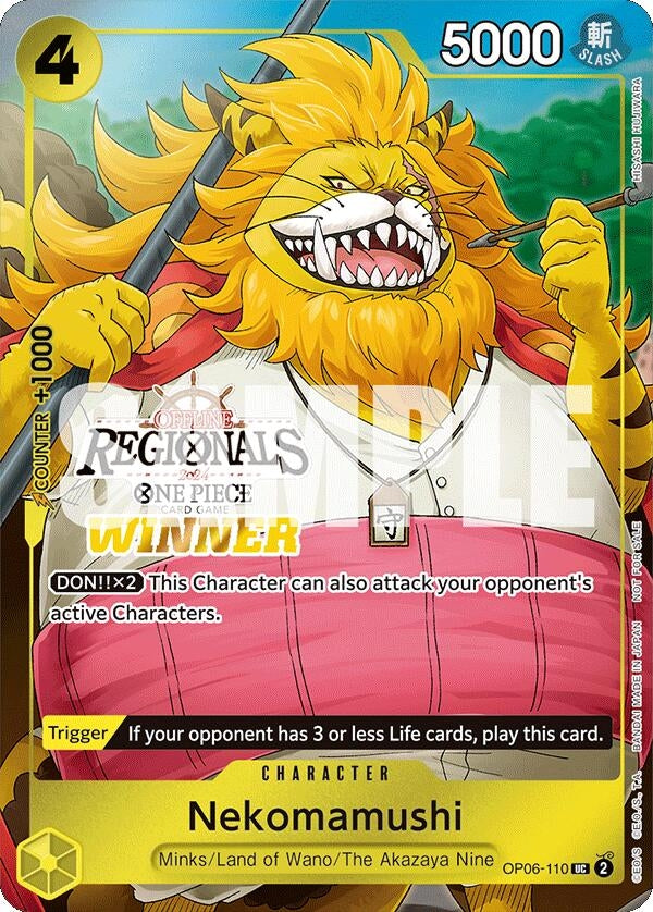 Nekomamushi (Offline Regional 2024 Vol. 3) [Winner] (6110) (OP-PR) - One Piece Card Game Single