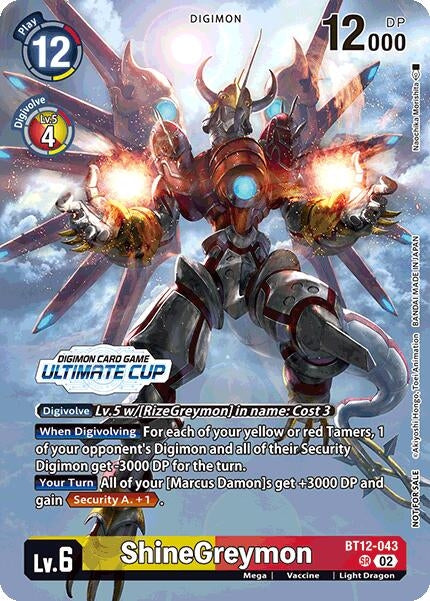 ShineGreymon (Ultimate Cup 2024) (12043) [BT12] - Digimon Card Game Single