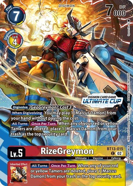 RizeGreymon (Ultimate Cup 2024) (13015) [BT13] - Digimon Card Game Single