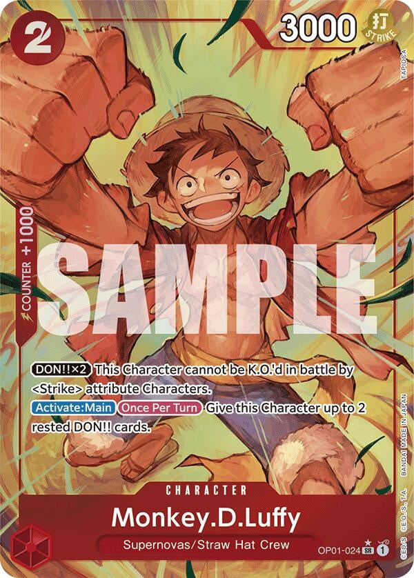 Monkey.D.Luffy (OP01-024) (Alternate Art) (1024) (PRB-01) - One Piece Card Game Single