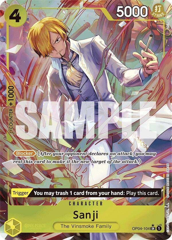 Sanji (OP04-104) (Alternate Art) (4104) (PRB-01) - One Piece Card Game Single