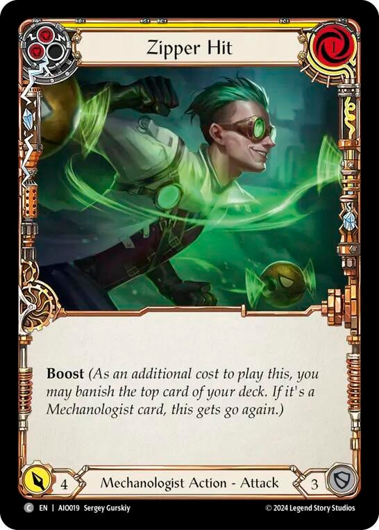Zipper Hit (Yellow) (19) [ADD] - Flesh and Blood TCG Single