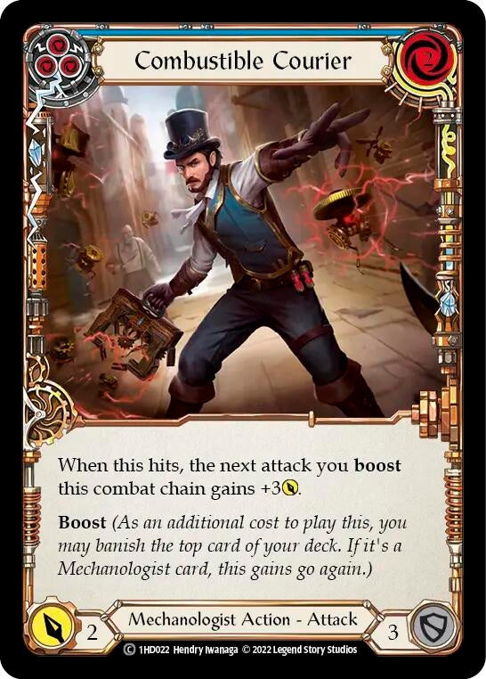 Combustible Courier (Blue) (1) - Flesh and Blood TCG Single