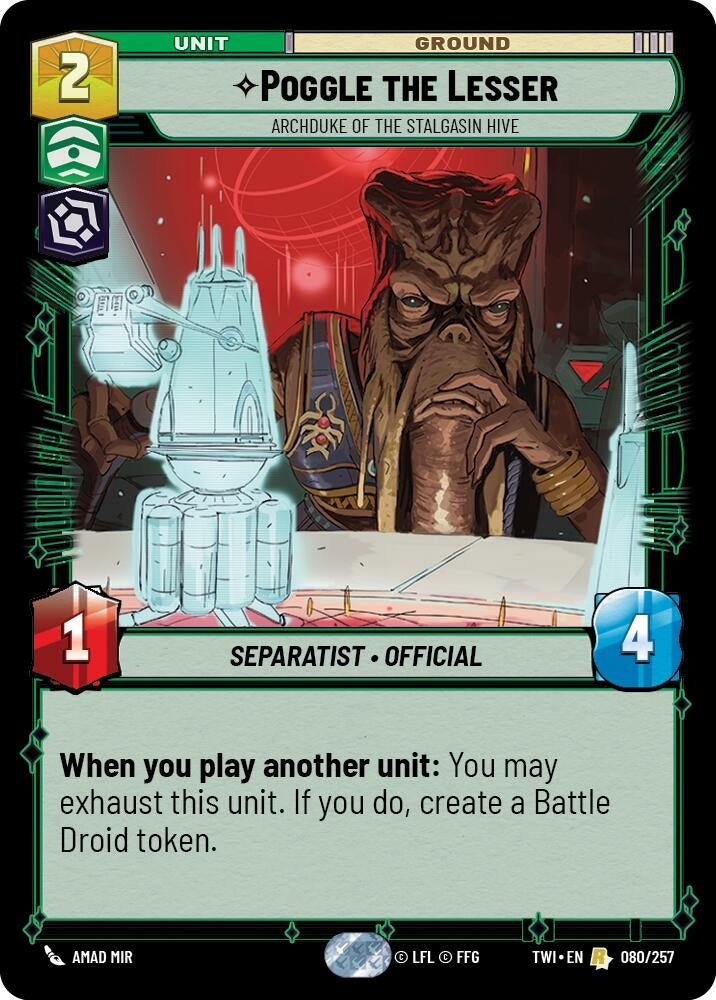 Poggle the Lesser - Archduke of the Stalgasin Hive (80) (TOR) - Star Wars: Unlimited Single
