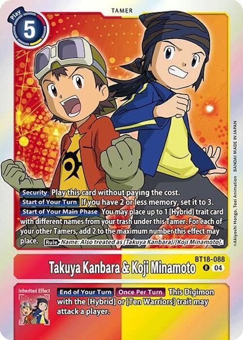 Takuya Kanbara & Koji Minamoto (18088) [BT18-20] - Digimon Card Game Single