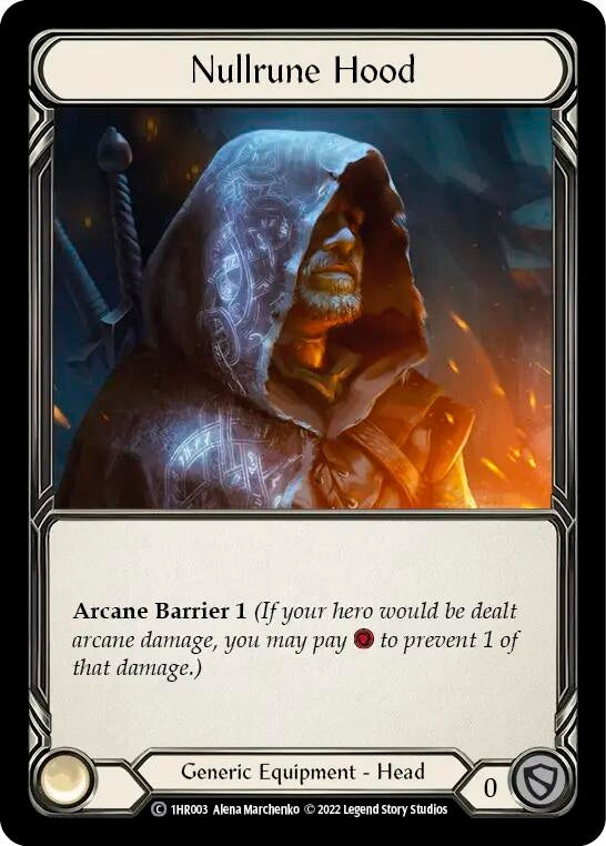 Image for Nullrune Hood (1HR003) (Historic Pack 1 Blitz Deck: Rhinar) - Flesh and Blood TCG