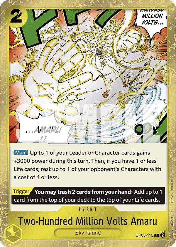 Two-Hundred Million Volts Amaru (Alternate Art) (Manga) (5115) (PRB-01) - One Piece Card Game Single