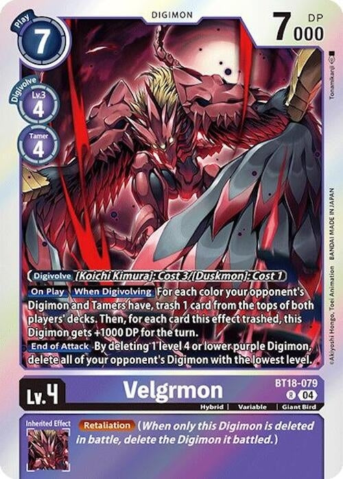 Velgrmon (18079) [BT18-20] - Digimon Card Game Single