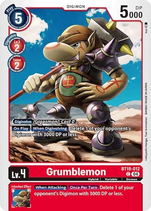 Grumblemon (18012) [BT18-20] - Digimon Card Game Single