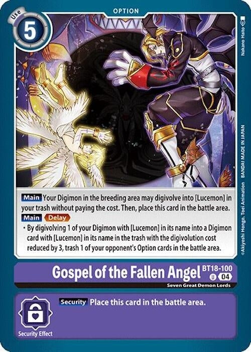 Gospel of the Fallen Angel (18100) [BT18-20] - Digimon Card Game Single