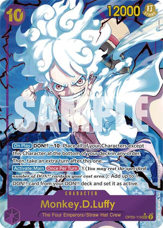 Monkey.D.Luffy (Alternate Art) (Tacchan) (5119) (PRB-01) - One Piece Card Game Single