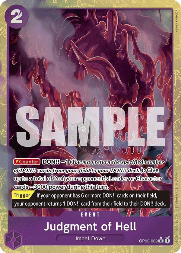 Judgment of Hell (Alternate Art) (2089) (PRB-01) - One Piece Card Game Single