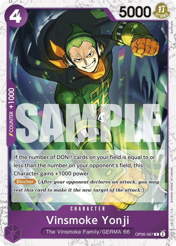 Vinsmoke Yonji (Alternate Art) (Hashimoto Q) (6067) (PRB-01) - One Piece Card Game Single