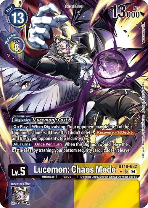 Lucemon: Chaos Mode (Alternate Art) (18082) [BT18-20] - Digimon Card Game Single
