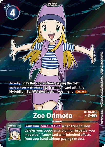 Zoe Orimoto (Release Special Booster 2.0: Box Promotion Pack) (18090) [BT18-20] - Digimon Card Game Single