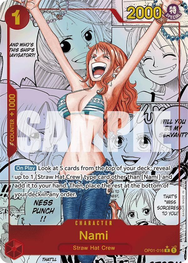 Nami (Alternate Art) (Manga) (1016) (PRB-01) - One Piece Card Game Single
