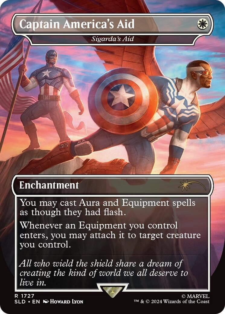 Captain America’s Aid - Sigarda’s Aid (Rainbow Foil) [SLD] - MTG Single