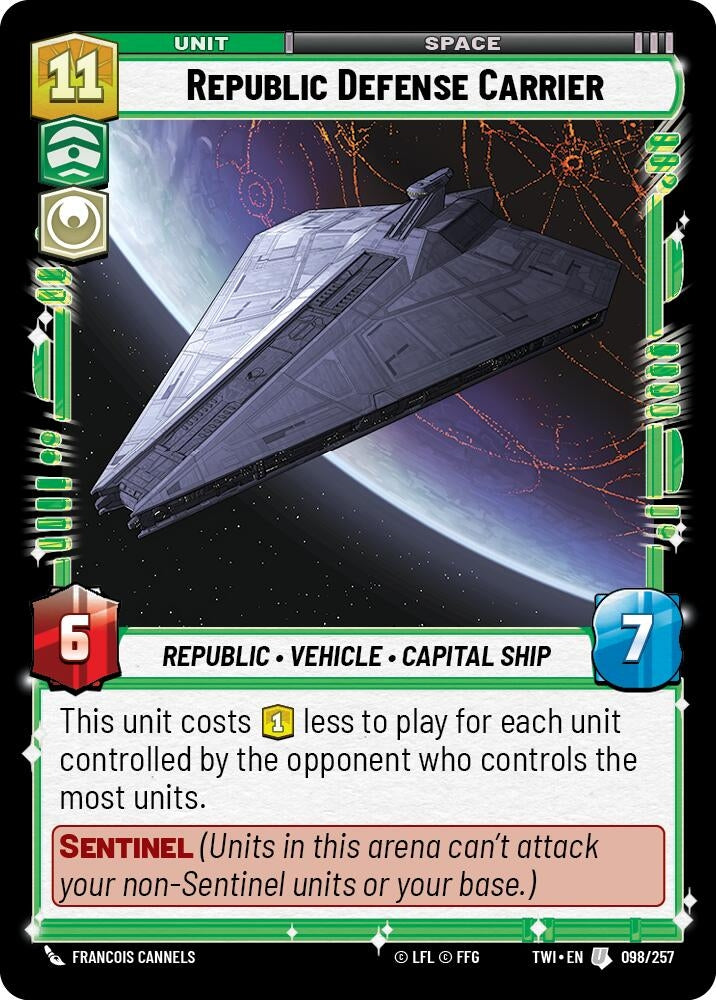 Republic Defense Carrier (098/257) [Twilight of the Republic] - Star Wars: Unlimited Single