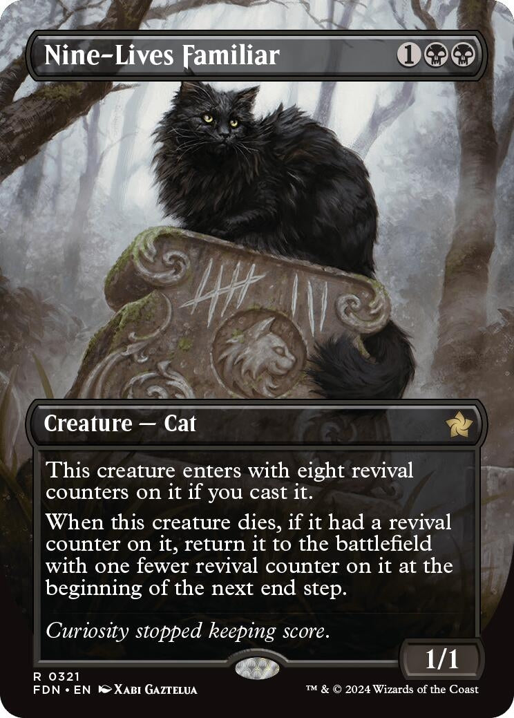 Nine-Lives Familiar (Borderless) (321) [FDN] - MTG Single