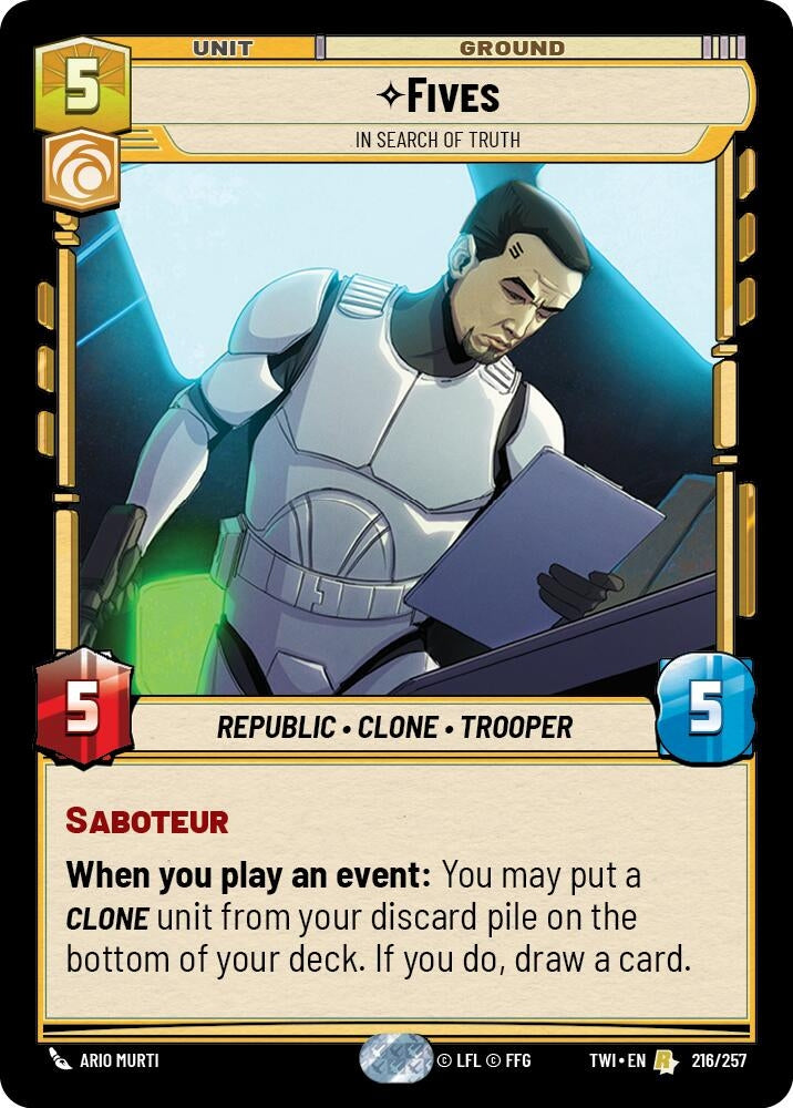 Fives - In Search of Truth (216) (TOR) - Star Wars: Unlimited Single