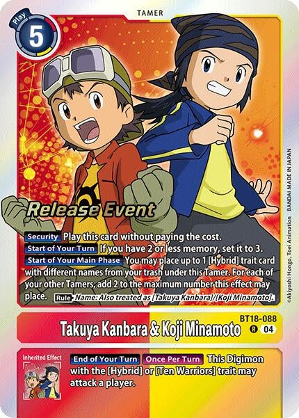 Takuya Kanbara & Koji Minamoto (18088) [BT18-20_PR] - Digimon Card Game Single