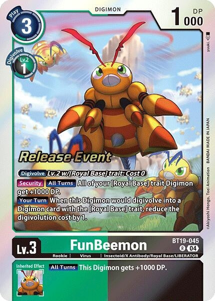 FunBeemon - BT19-045 (19045) [BT18-20_PR] - Digimon Card Game Single