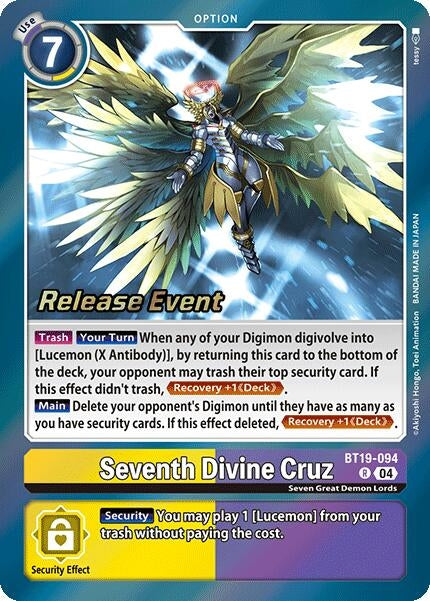 Seventh Divine Cruz (19094) [BT18-20_PR] - Digimon Card Game Single