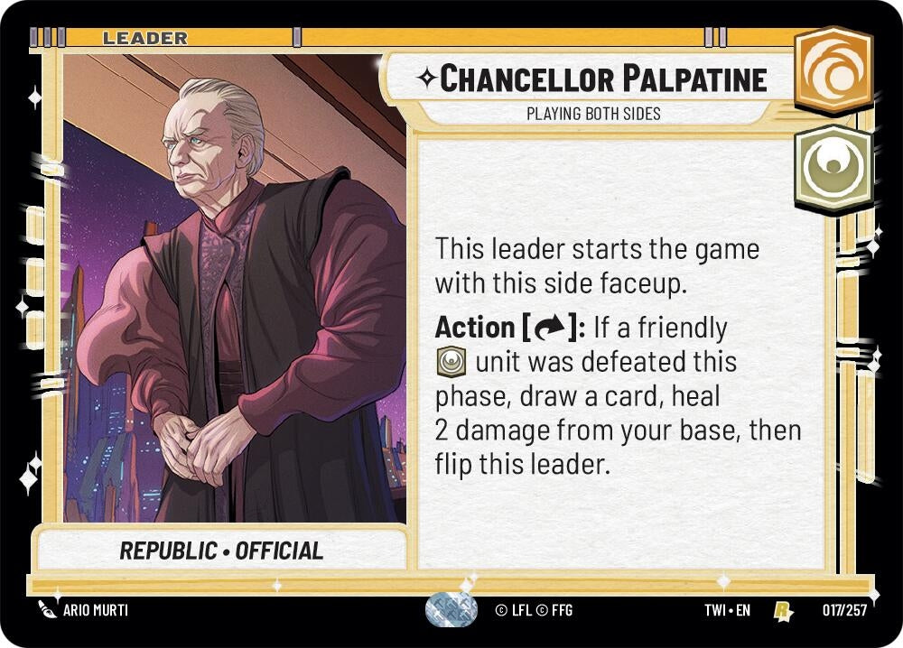 Chancellor Palpatine - Playing Both Sides (17) (TOR) - Star Wars: Unlimited Single