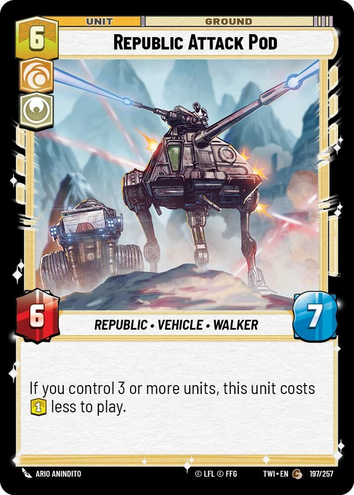 Republic Attack Pod (197) (TOR) - Star Wars: Unlimited Single