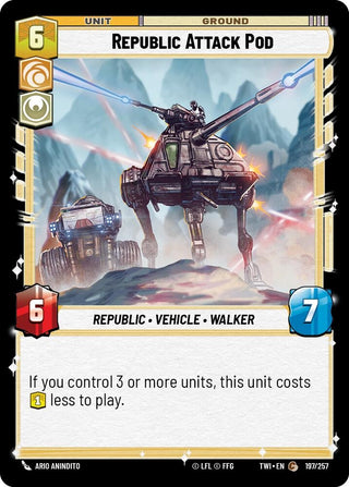 Republic Attack Pod (197) (TOR) - Star Wars: Unlimited Single