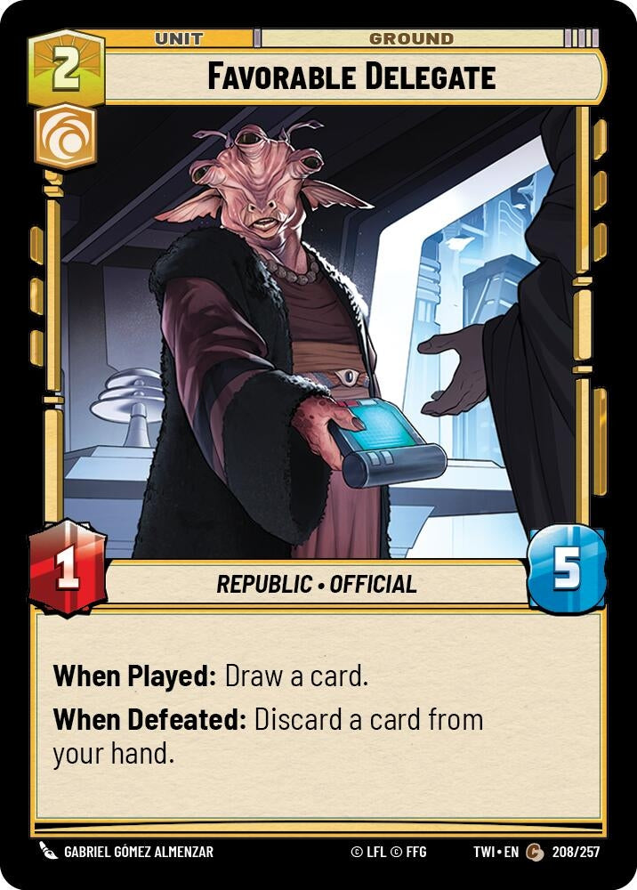 Favorable Delegate (208) (TOR) - Star Wars: Unlimited Single