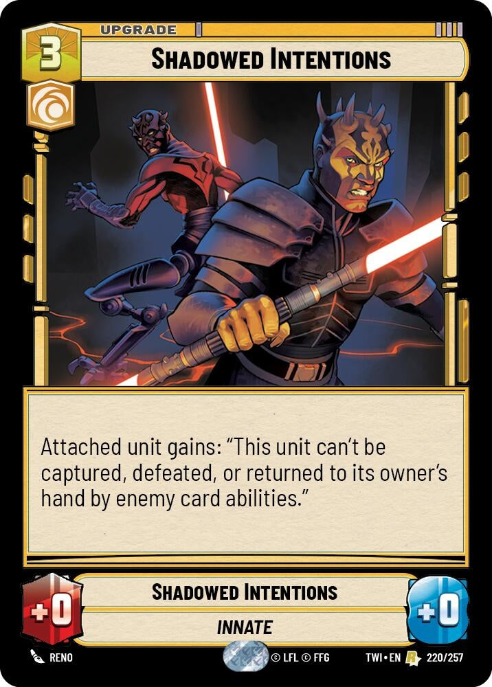 Shadowed Intentions (220) (TOR) - Star Wars: Unlimited Single