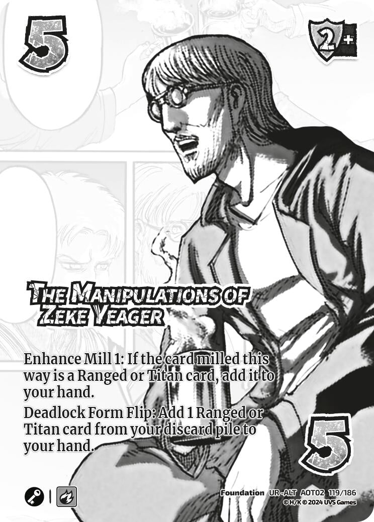 The Manipulations of Zeke Yeager (Alternate Art) (119) [AOT02] - UniVersus Single