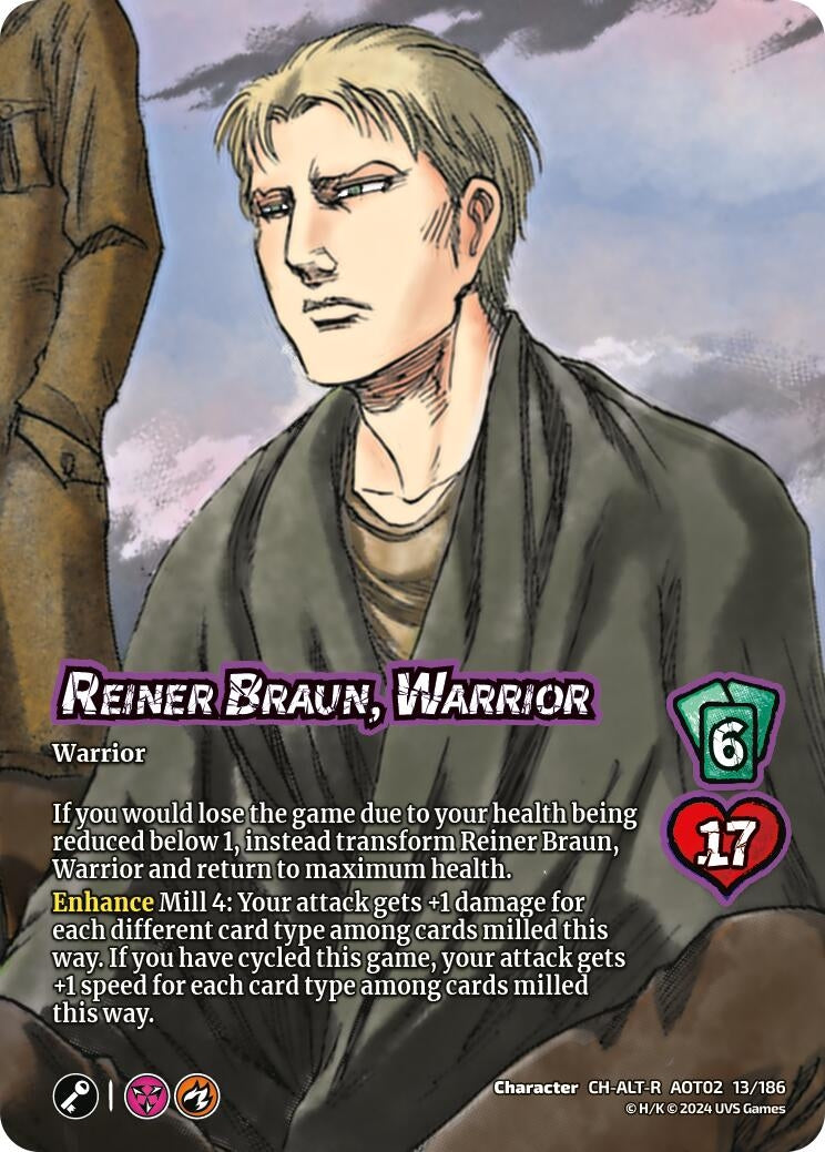 Reiner Braun Warrior // Reiner Armored Titan Advancing (Alternate Art) (13) [AOT02] - UniVersus Single