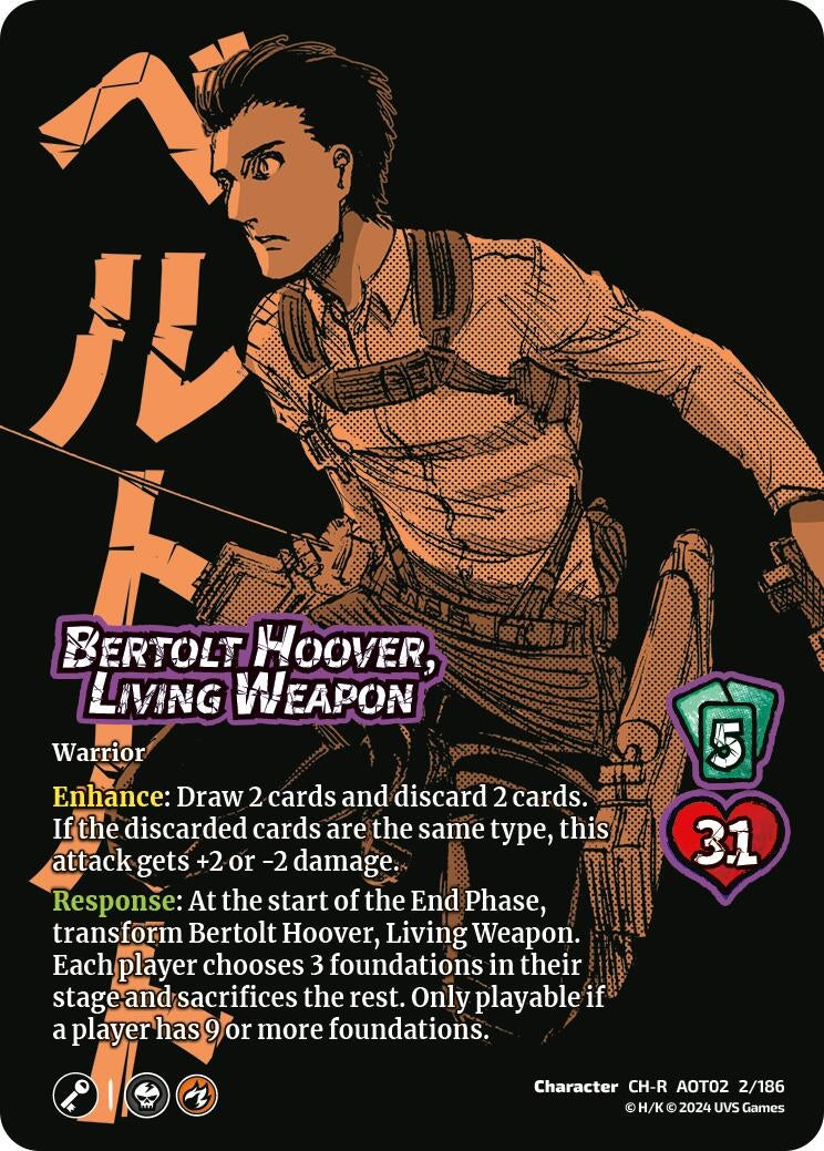 Bertolt Hoover Living Weapon // Bertolt Colossus Titan Advancing (2) [AOT02] - UniVersus Single
